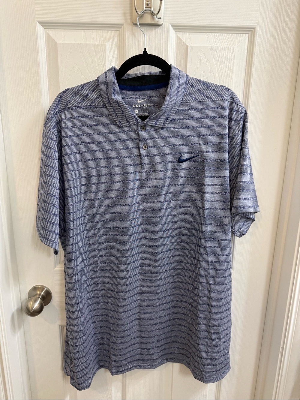 Nike Golf Dri-FIT Light Blue Striped Polo Shirt